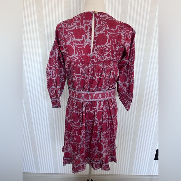 CLEOBELLA KAZ MINI DRESS Floral Print Waist Tie Cotton Fully Lined Size XS NWT - Picture 6 of 13